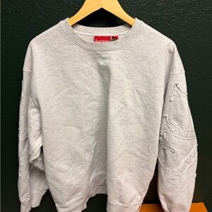 Supreme FW18 Appliqué Crewneck Sweatshirt – Heather Grey